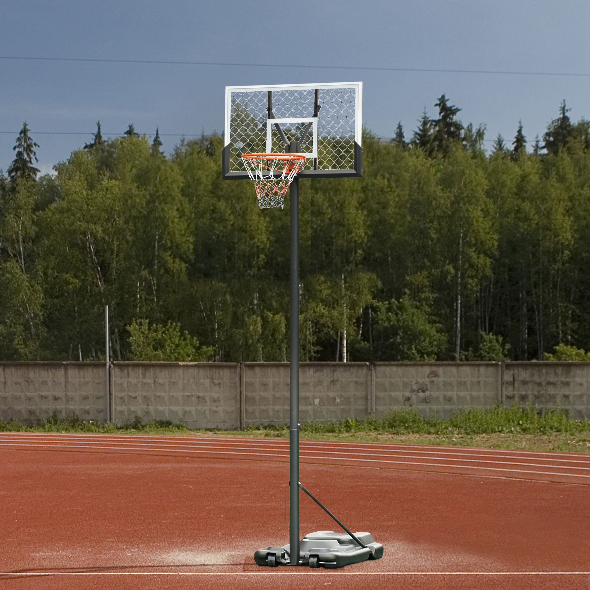 Soozier Basketball Hoop Stand Height Adjustable to 5.2 ft-10 ft for Outdoor Use