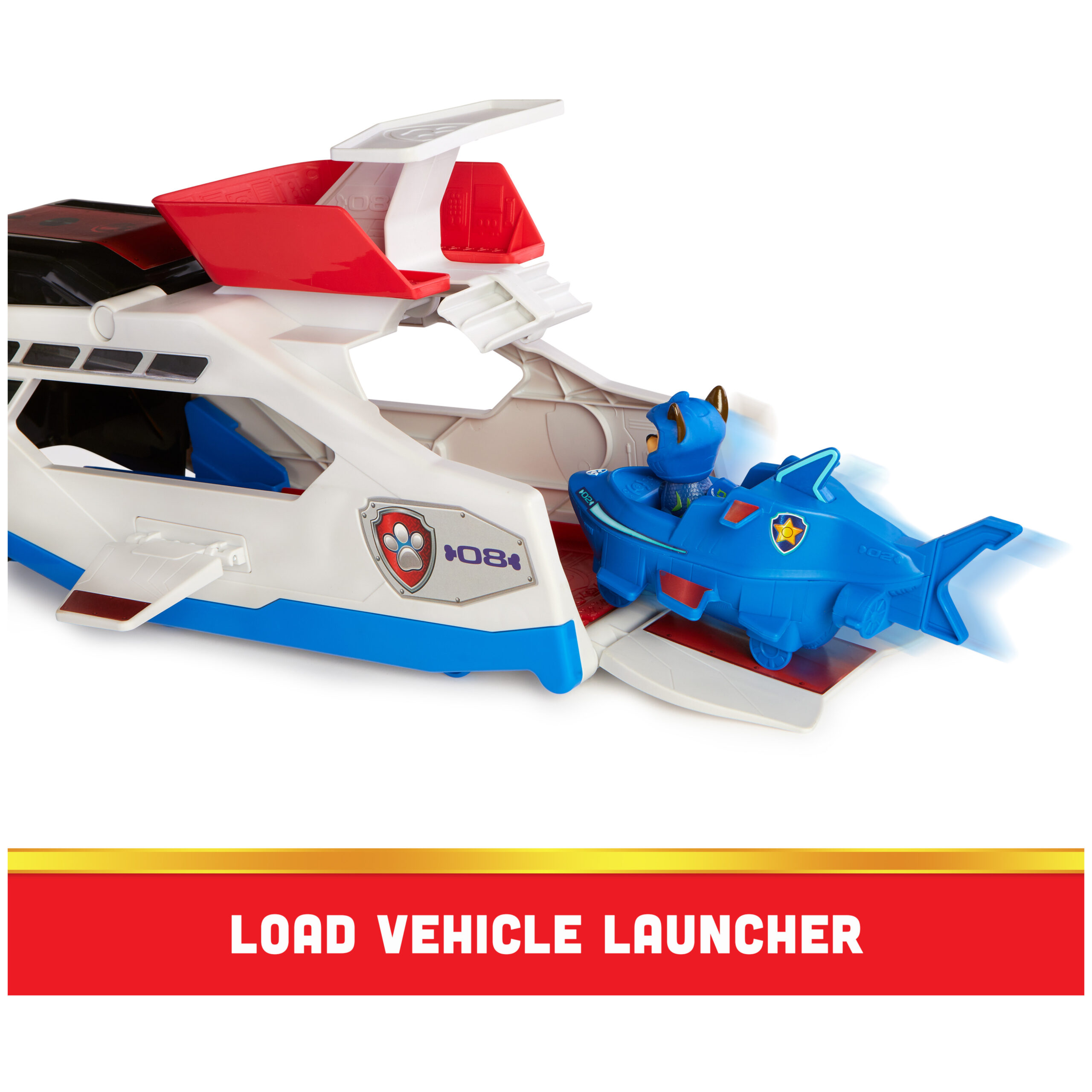 PAW Patrol Aqua Pups Whale Patroller Team Vehicle with Chase Figure and Vehicle Launcher