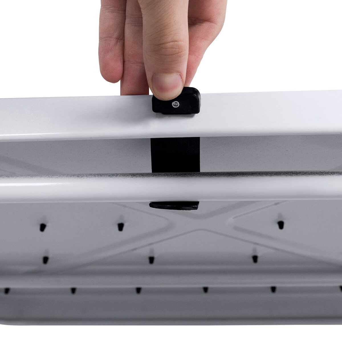 WELLFOR 4-Step 330-lb Capacity Black Steel Foldable Step Stool