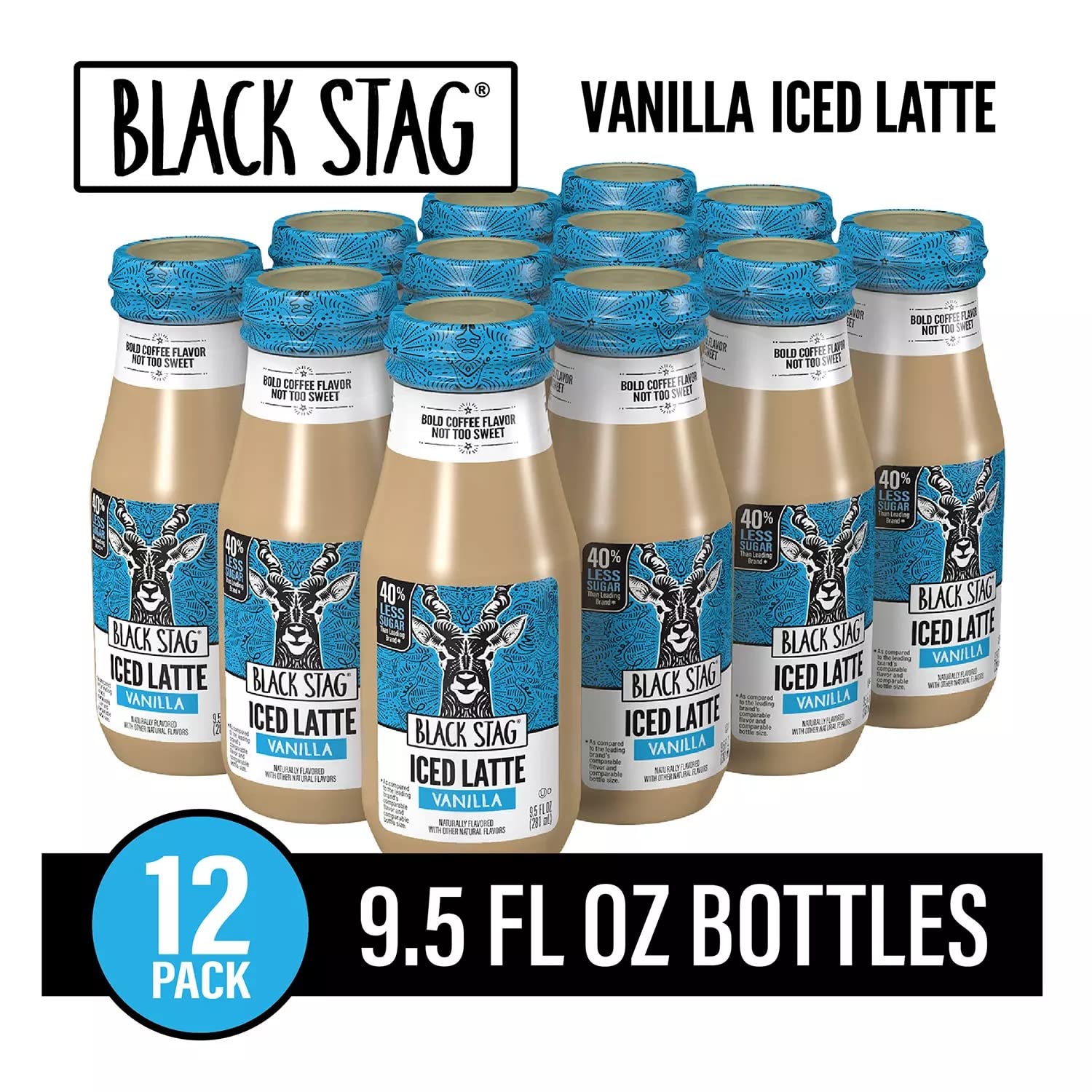 Black Stag Iced Latte Vanilla Ready to Drink 9.5 Fluid Ounce (Pack of 12)