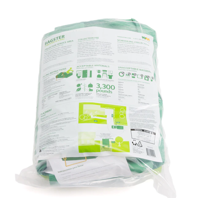 Waste Management  Bagster Green Outdoor Polypropylene Construction Trash Bag