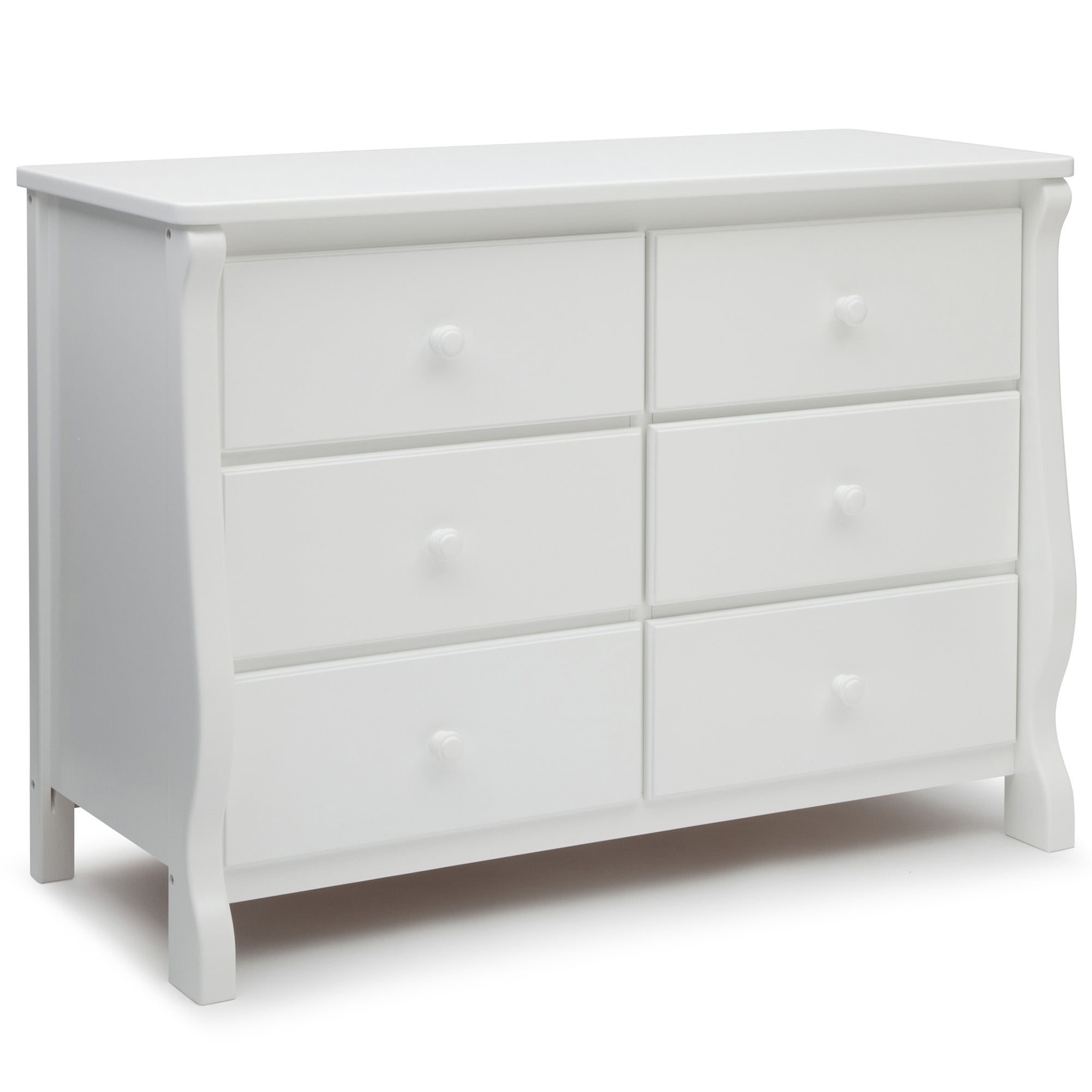 Delta Children 6 Drawer Dresser. White