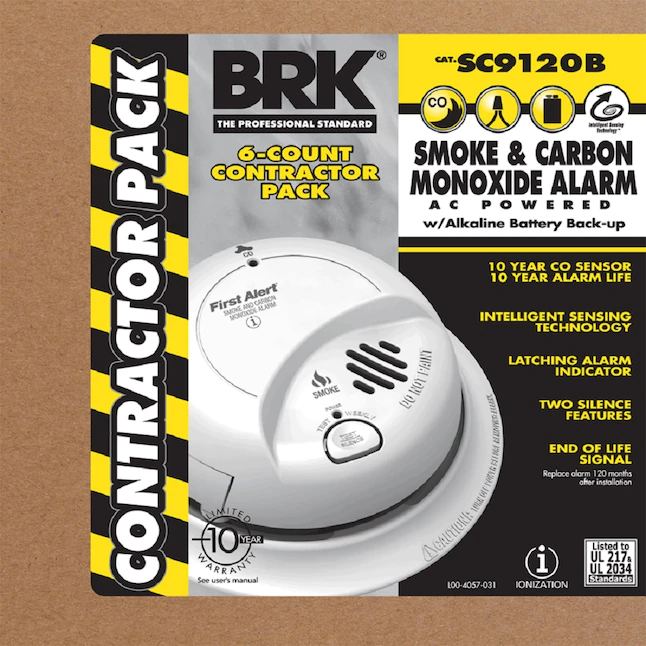 First Alert  Brk 6-Pack Hardwired Combination Smoke and Carbon Monoxide Detector