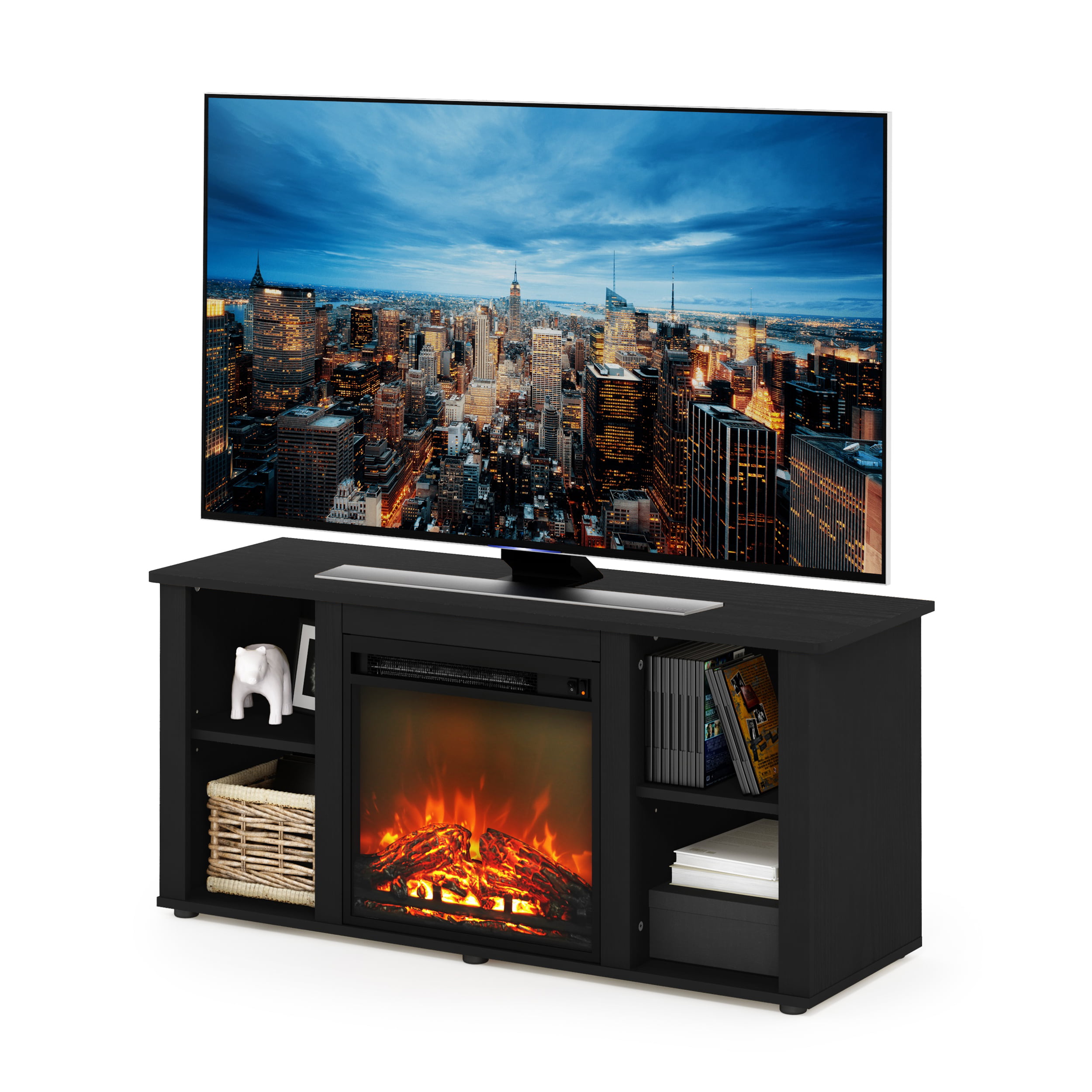 Furinno Jensen Fireplace TV Stand for TVs up to 55″