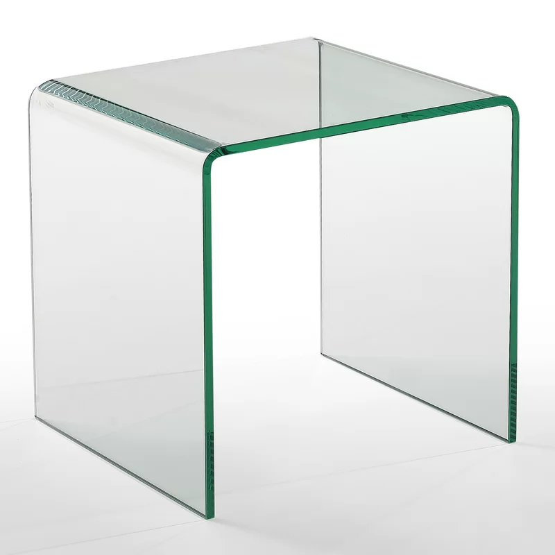 Orren Ellis Bethan 21” Tall Glass Sled End Table