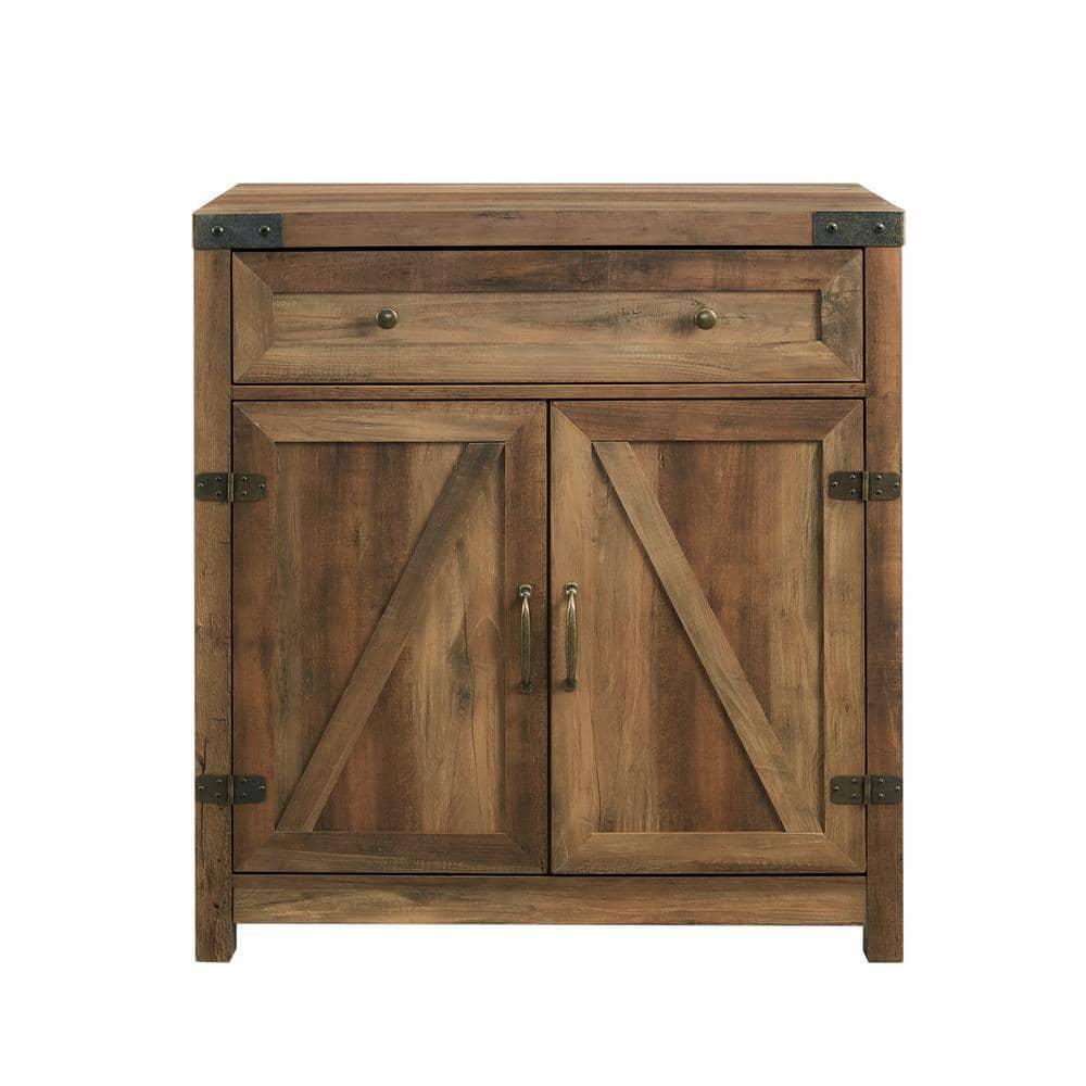 Welwick Designs Barnwood Collection 30 in. Barnwood Accent Cabinet with Barn Doors