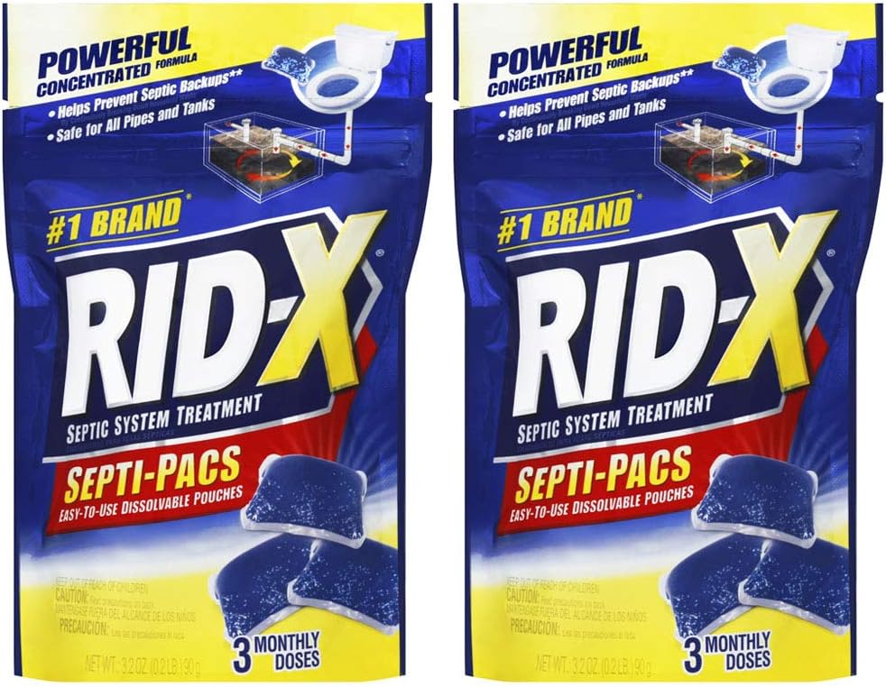 RID-X Septic Treatment. 3 Month Supply of Septi-Pacs. 3.2 oz (Pack of 2)