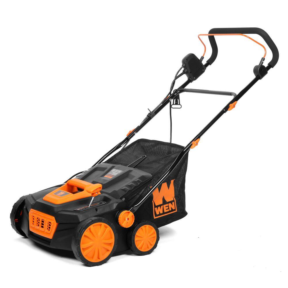 WEN DT1315 15 in. 13 Amp 2-in-1 Electric Dethatcher and Scarifier with Collection Bag