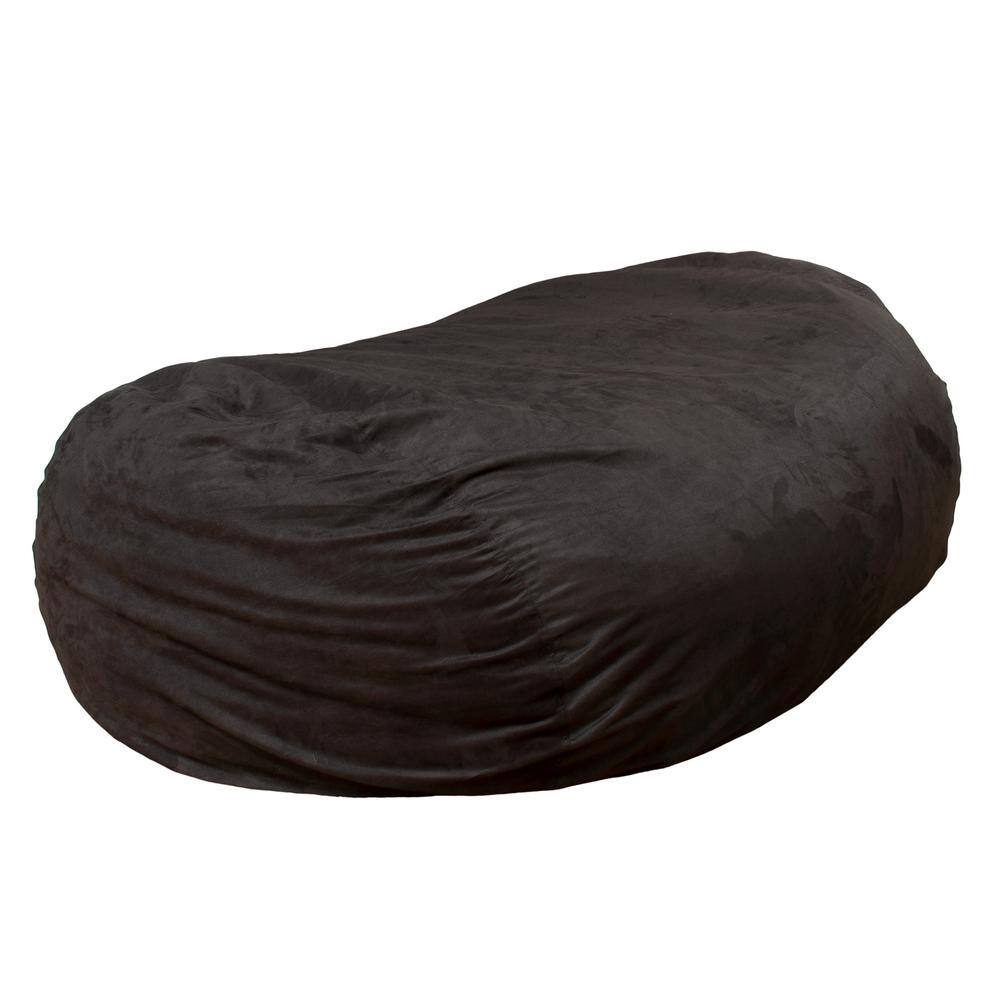 Noble House  Baron 8 ft. Black Suede Polyester Bean Bag