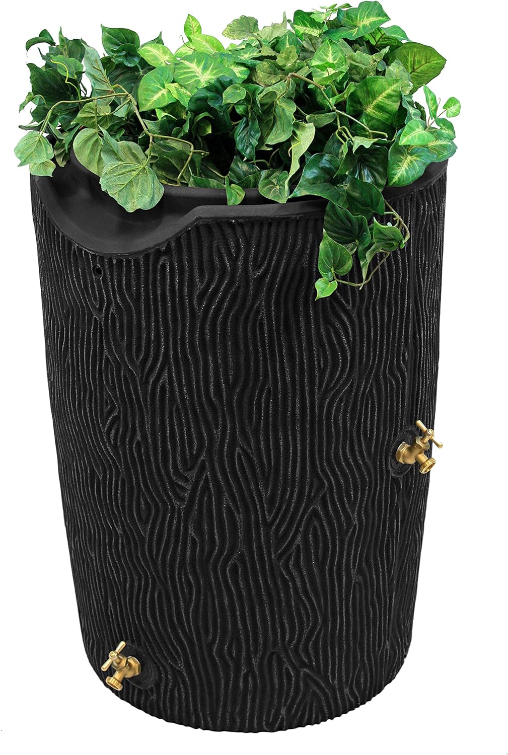 GOOD IDEAS Impressions Bark 50 Gallon Rain Saver - Black
