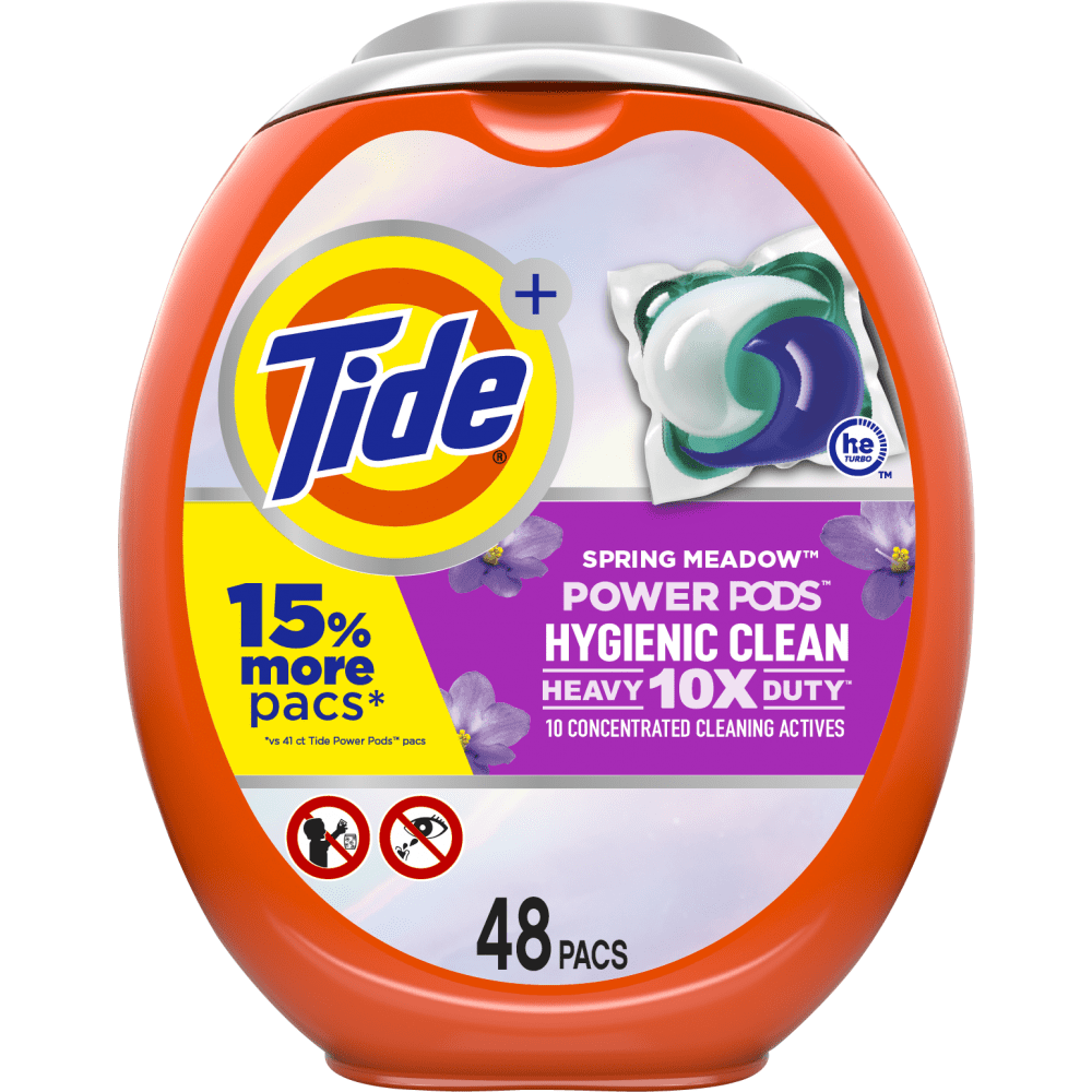 Tide Hygienic Clean Power Pods Spring Meadow. 48 Ct Laundry Detergent Pacs