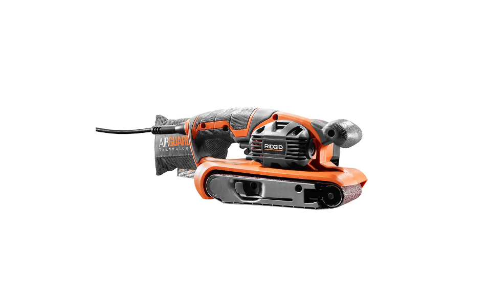 RIDGID R27401 6.5 Amp Corded 3 in. x 18 in. Heavy-Duty Variable Speed Belt Sander with AIRGUARD Technology