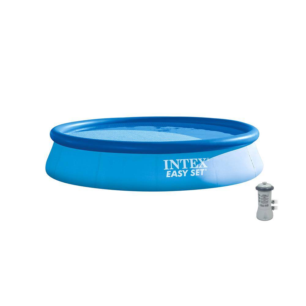 INTEX 28141EH 13 ft. Round x 33 in. Deep Inflatable Pool with 530 GPH Filter Pump. 1926 Gallons Capacity