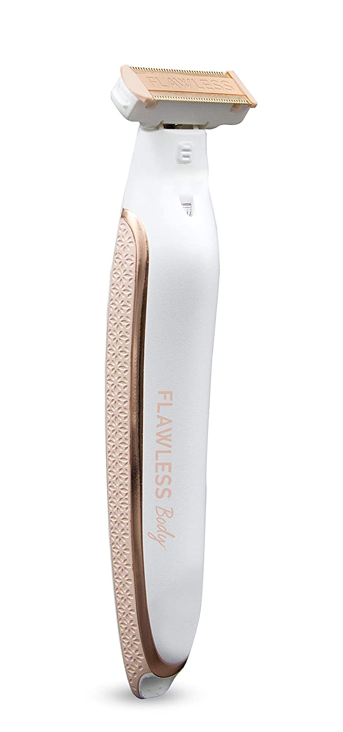 Finishing Touch Flawless Body Rechargeable Ladies Shaver and Trimmer. White/Rose Gold