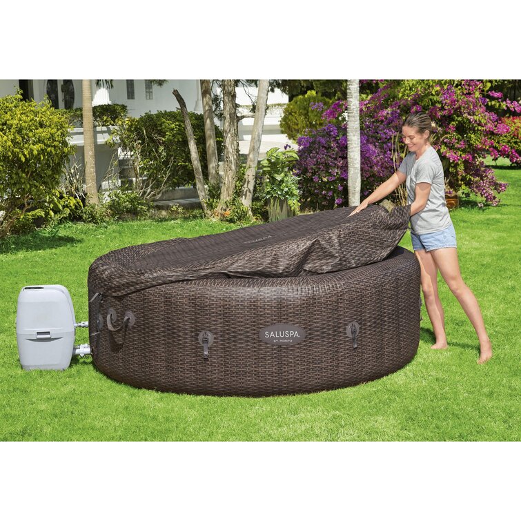 Bestway St. Moritz SaluSpa 2-7 Person Inflatable Hot Tub with 180 AirJets. Brown