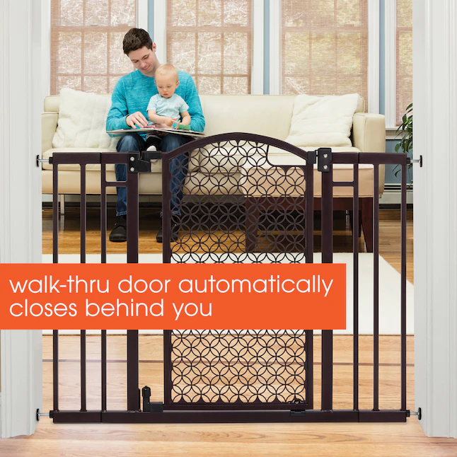 Summer Infant  42-in 30-in Bronze Metal Safety Gate with Extensions
