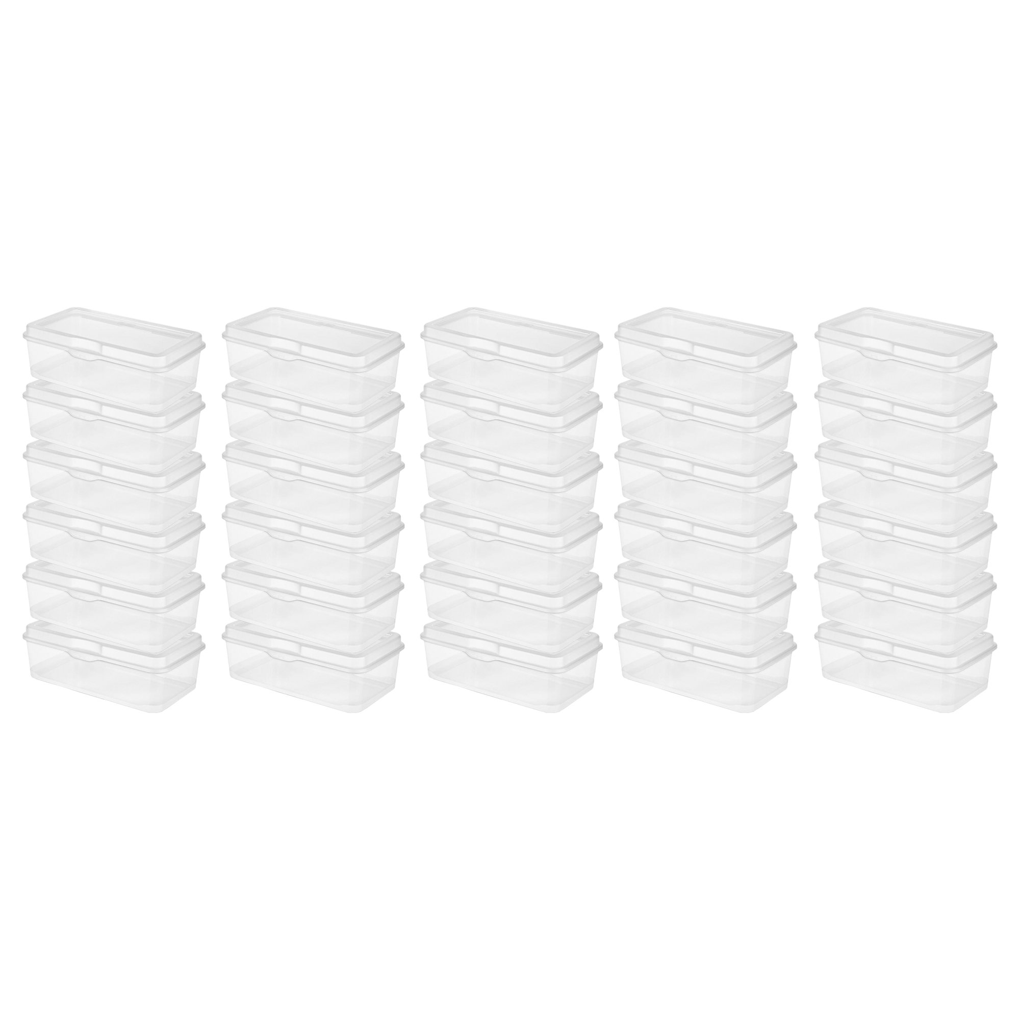 Sterilite Plastic FlipTop Latching Storage Box Container. Clear. 30 Pack