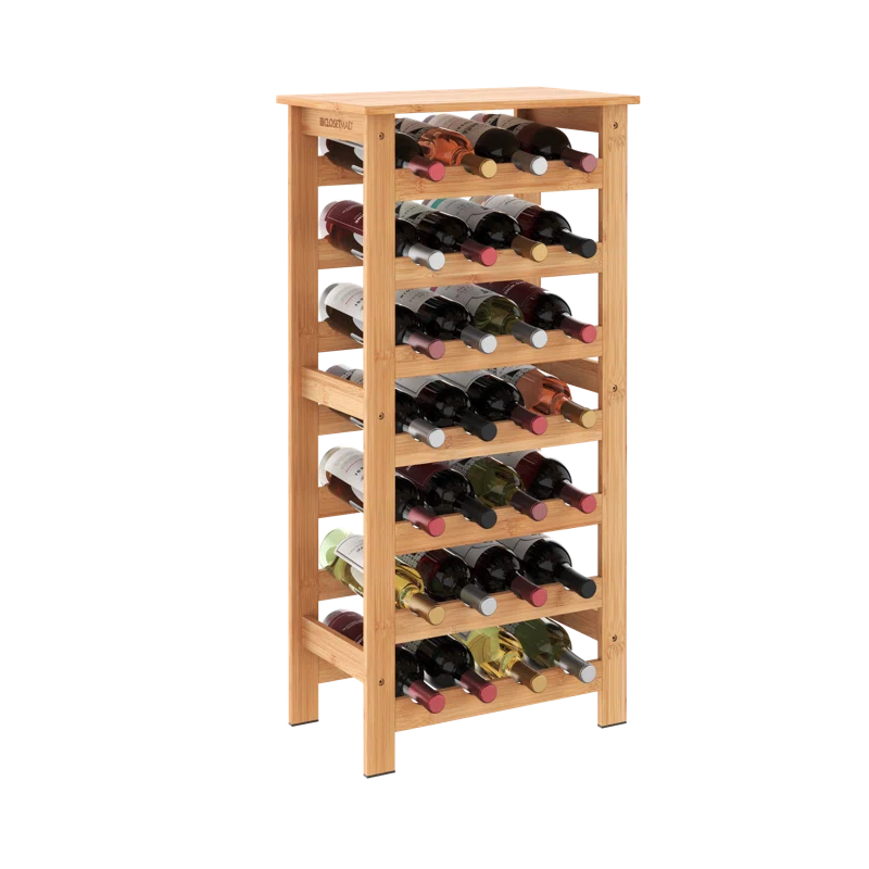 ClosetMaid 28-Bottle Bamboo Wine Rack Free-Standing Shelving Unit