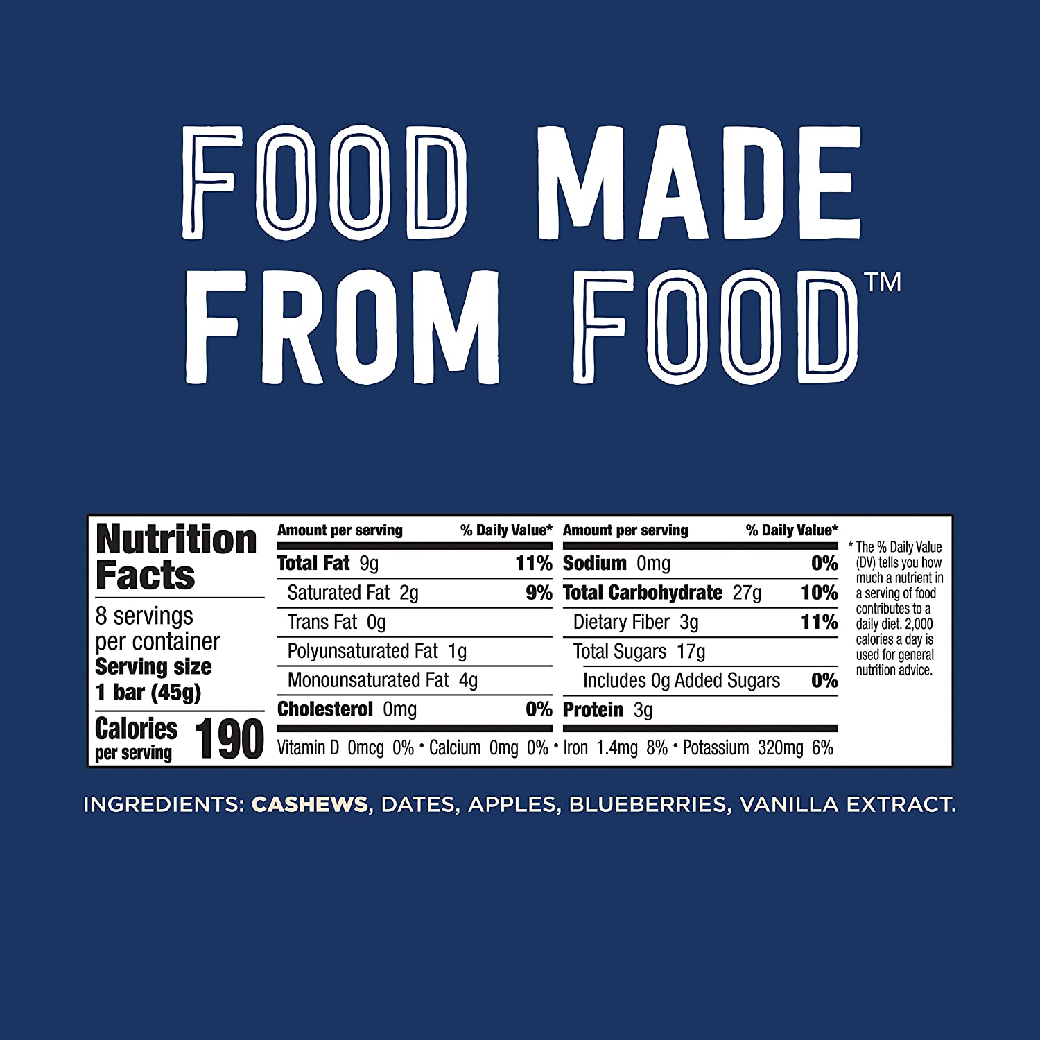 Larabar Bluberry Muffin. Gluten Free Vegan Fruit & Nut Bar. 1.6 oz. 16 ct