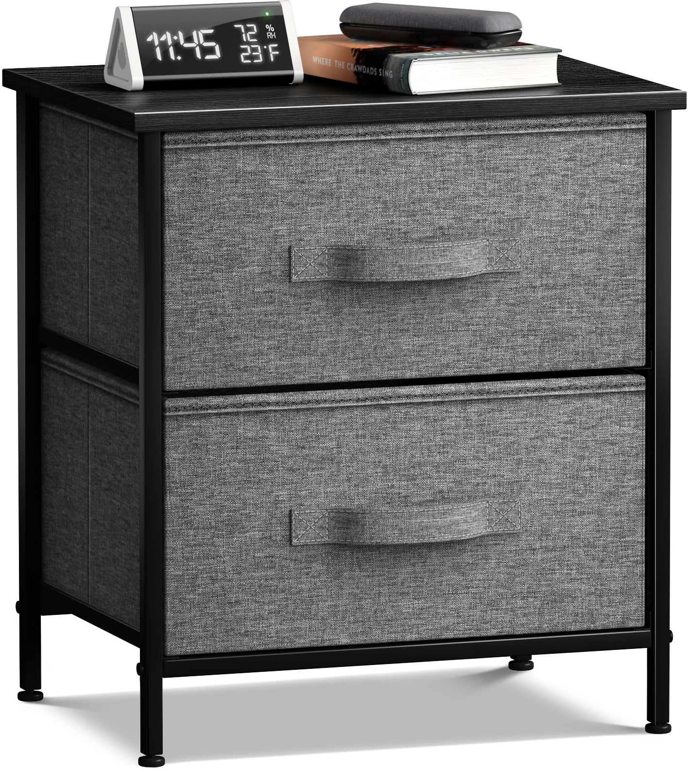 Sorbus Classic Nightstand with 2 Drawers. Black