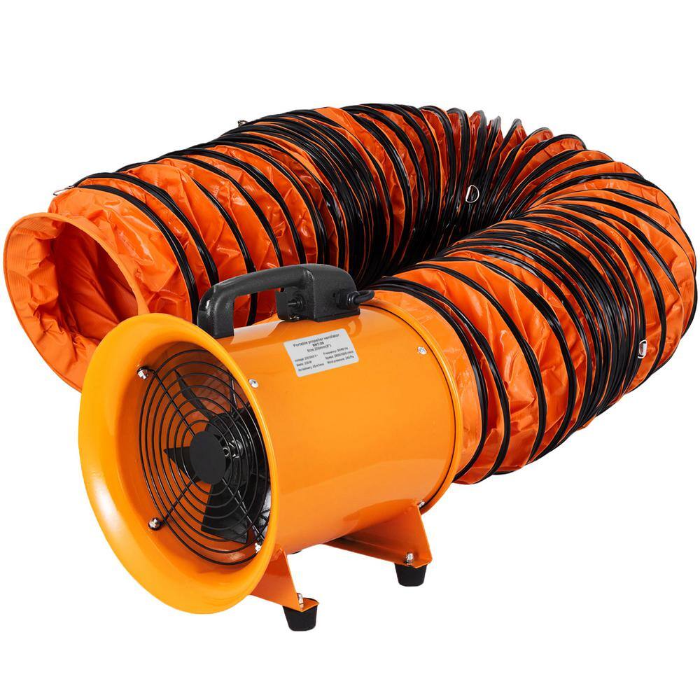 VEVOR GYGFJ8YCD5MG00001V1 8 in. Pivoting Utility Blower Fan Portable Ventilator Fan 882 CFM 230 Watt with 16.41 ft. Duct Hose for Factories farms