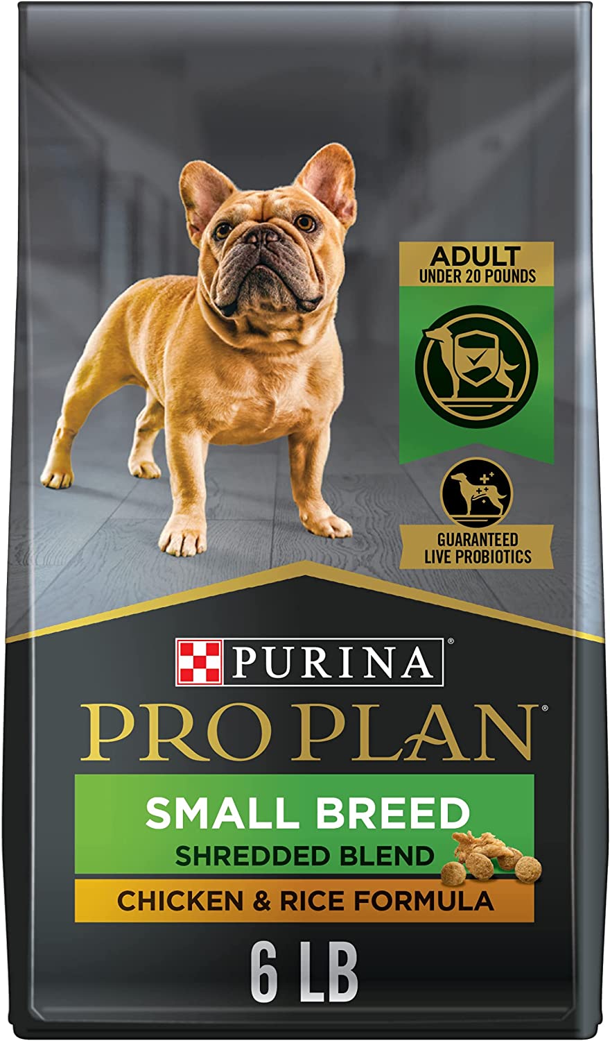 Purina Pro Plan Small Breed Dry Dog Food With Probiotics for Dogs. Shredded Blend Chicken & Rice Formula - 6 lb. Bag