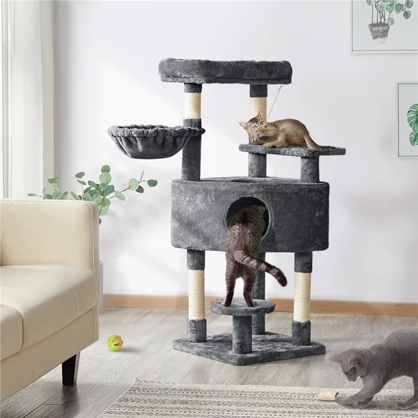 46″ Burrowsville Cat Tree (Dark Gray)