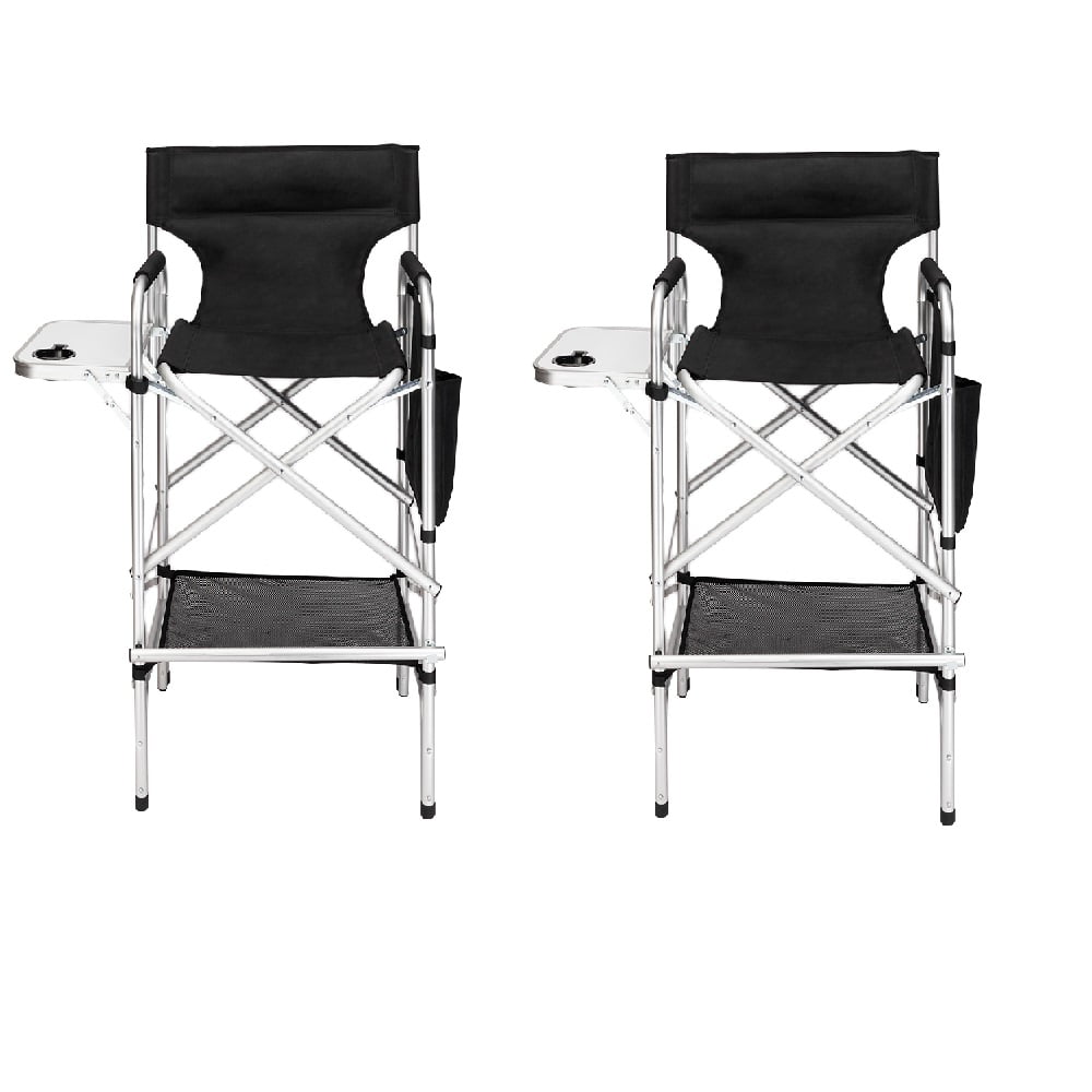 Omysalon 2 PCS 31″ Tall Upgraded Director Makeup Artist Chair. Aluminum Frame Supports 300 lbs. Folding Portable.33.8″ L x 19.2″ W x 45.6″ H