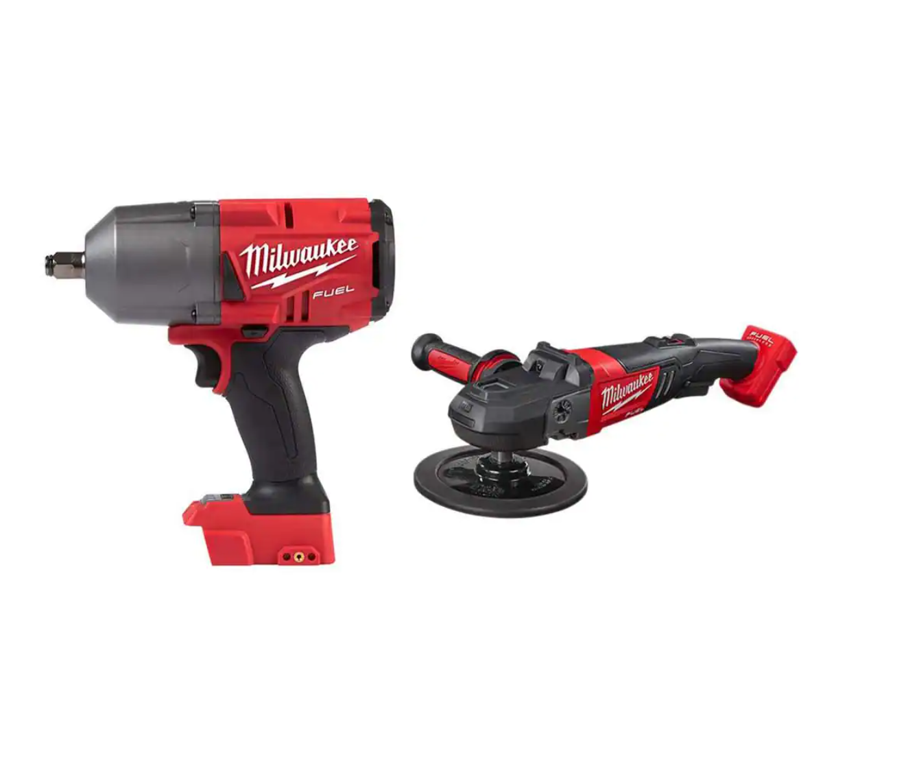 Milwaukee 2767-20-2738-20 M18 FUEL 18V Lithium-Ion Brushless Cordless 1/2 in. Impact Wrench with Friction Ring & 7 in. Variable Speed Polisher