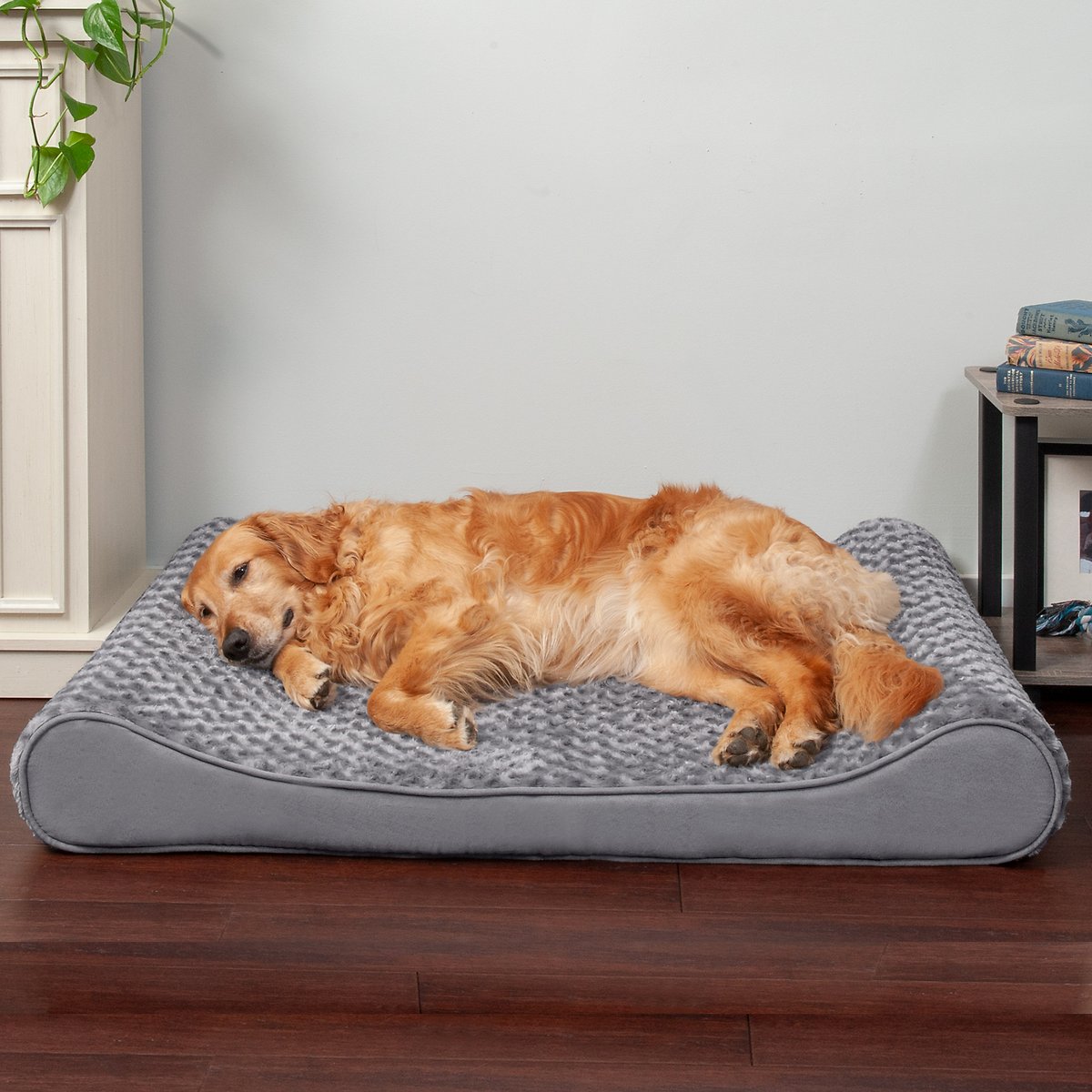 FurHaven Ultra Plush Luxe Lounger Orthopedic Cat & Dog Bed w/Removable Cover. Jumbo (Gray)
