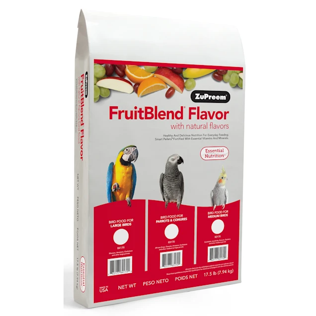 ZuPreem AvianMaintenance FruitBlend Premium Bird Diet for Medium & Large Birds. 17.5 lbs.