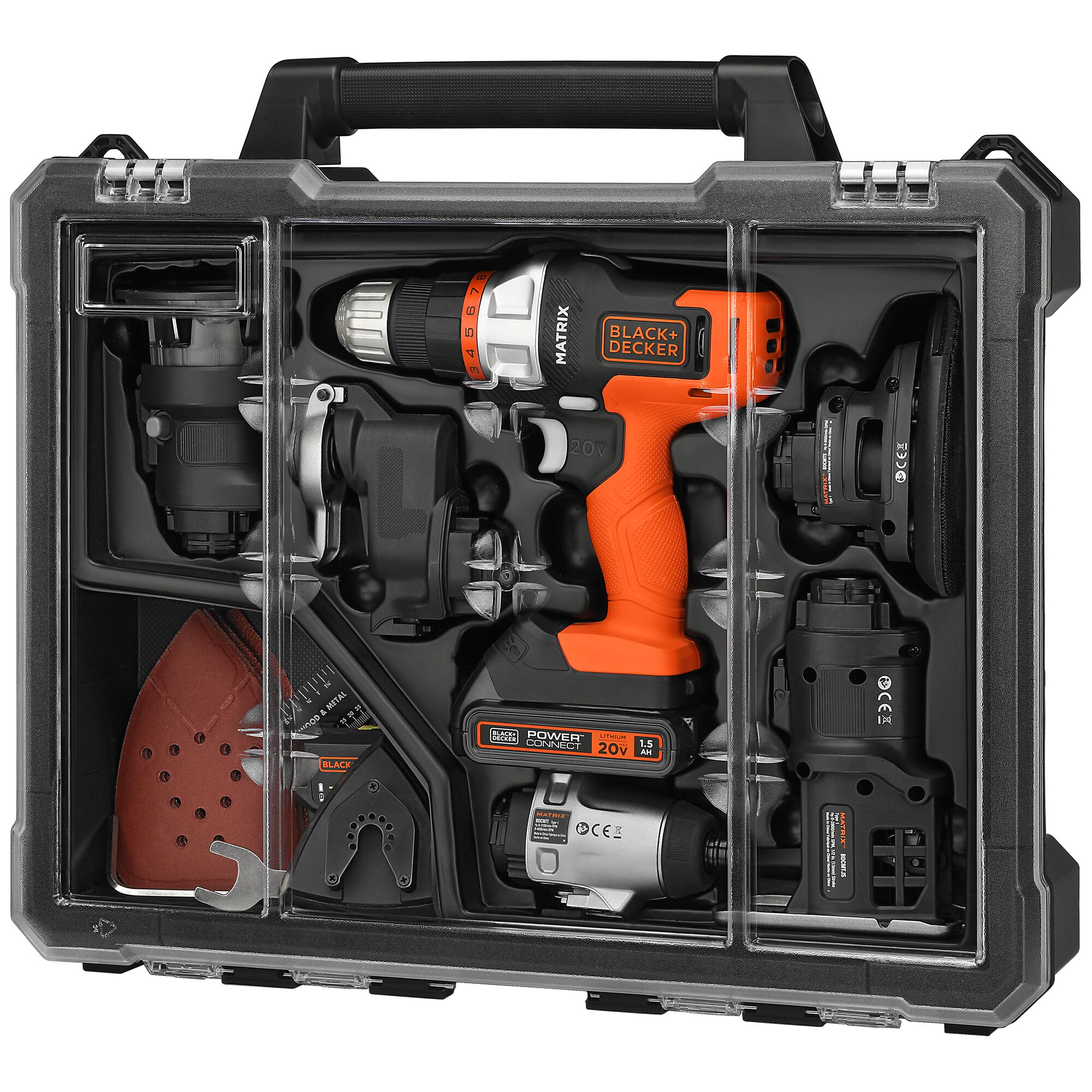 BLACK+DECKER 6-Tool 20-volt Max Power Tool Combo Kit with Hard Case (1 Li-ion Battery Included and Charger Included)