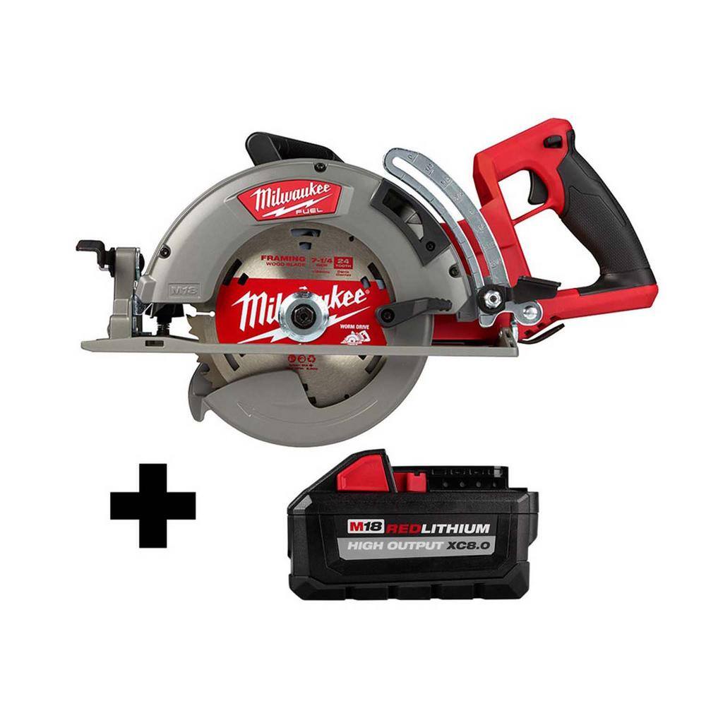 Milwaukee  M18 FUEL 18V 7-1/4 in. Lithium-Ion Cordless Rear Handle Circular Saw with HIGH OUTPUT 8.0 Ah Battery