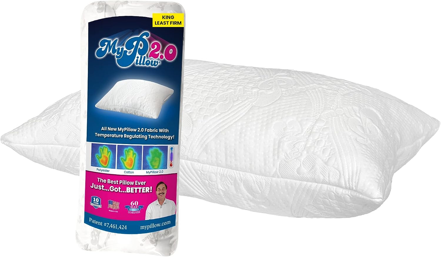 MyPillow 2.0 Cooling Bed Pillow King. Least Firm