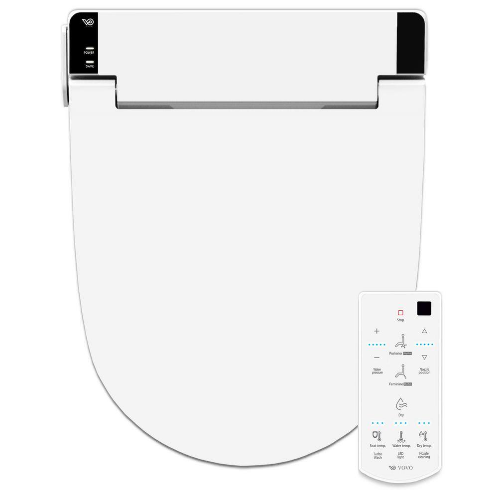 VOVO VB-6100SR STYLEMENT Electric Bidet Seat for Round Toilet in White with Remote Control and UV-A LED Sterilization