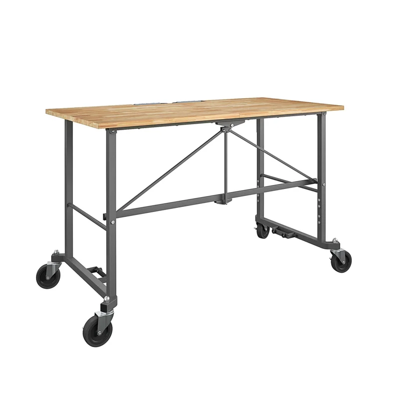 Cosco 66760DKG1E Smartfold Portable Folding Workbench. Hardwood Top (400 lbs. Weight Capacity. Dark Gray)