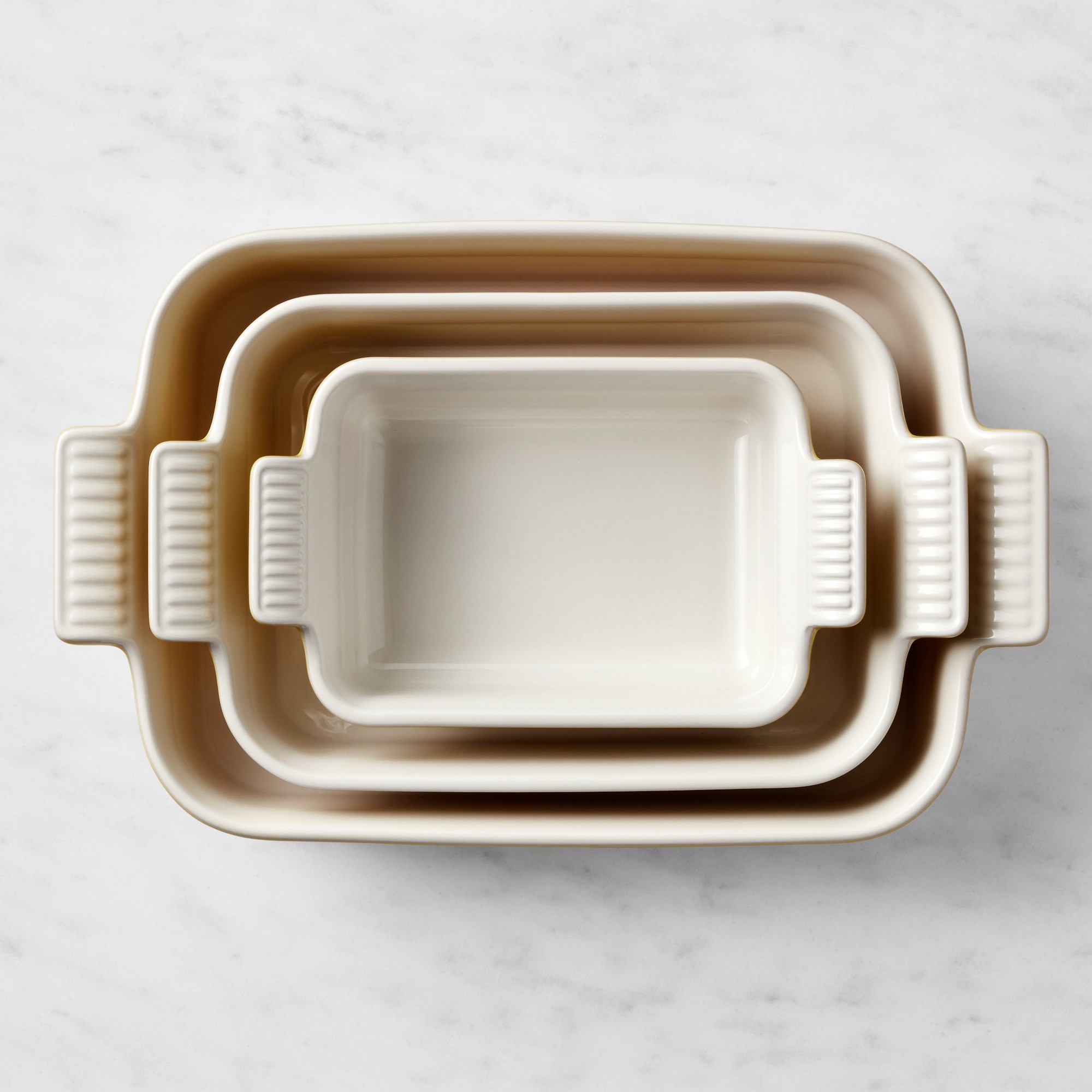 Le Creuset Heritage Open Rectangular Dishes. Set of 3 - Nectar