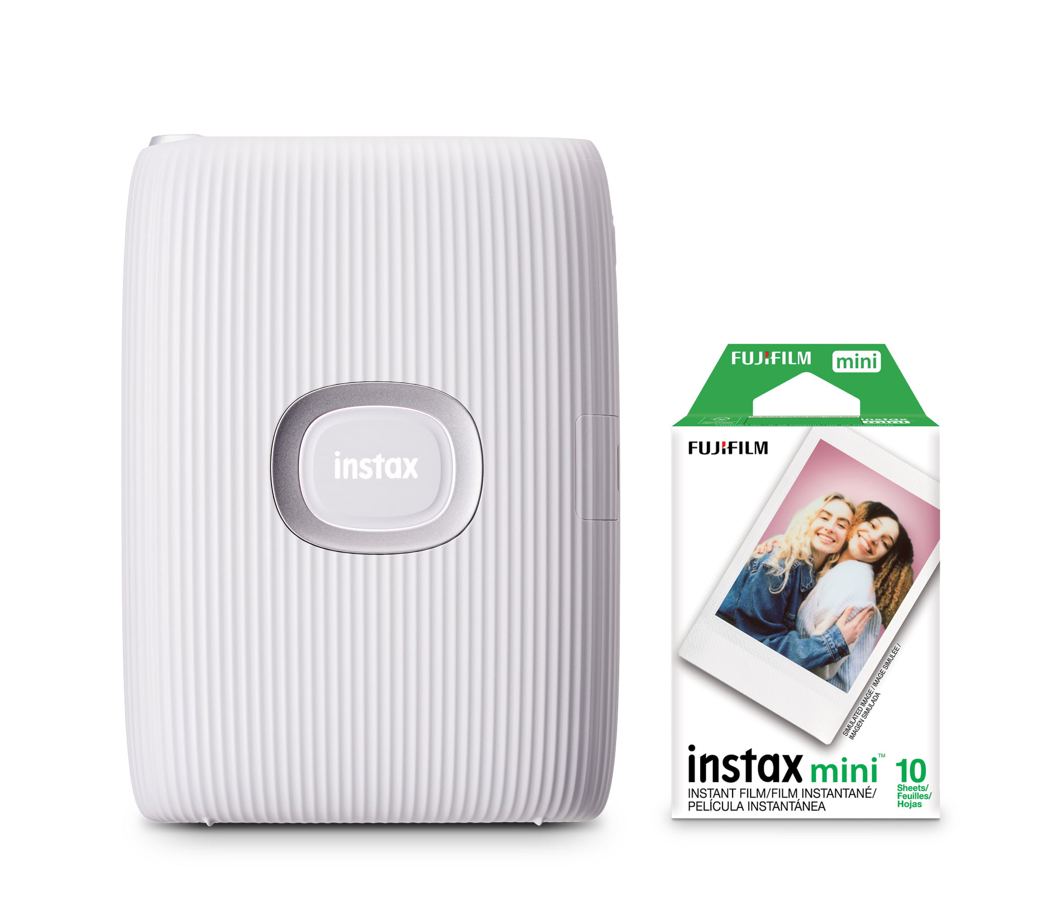 Fujifilm INSTAX Mini Link 2 Smartphone Printer Bundle with Film (10-pack). Clay White