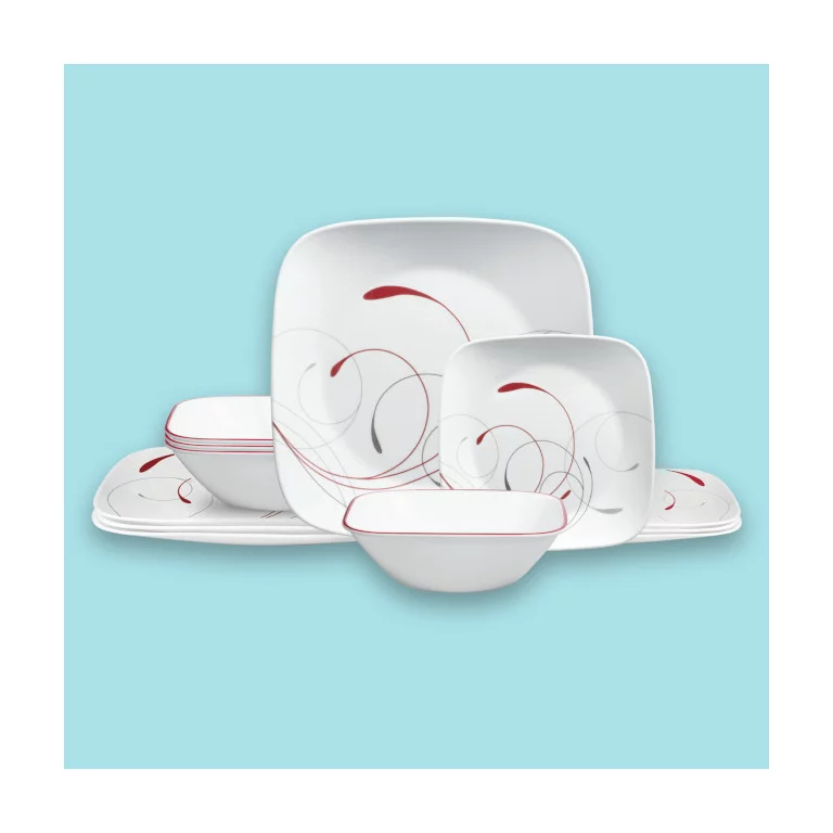 Corelle Splendor. Square. 12 Piece. Dinnerware Set