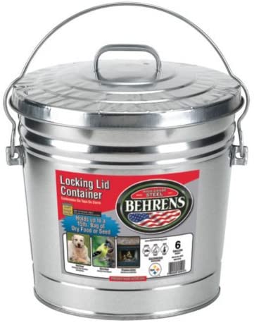 Behrens Rust-Proof Steel Locking Lid Trash Can. 6 Gallon
