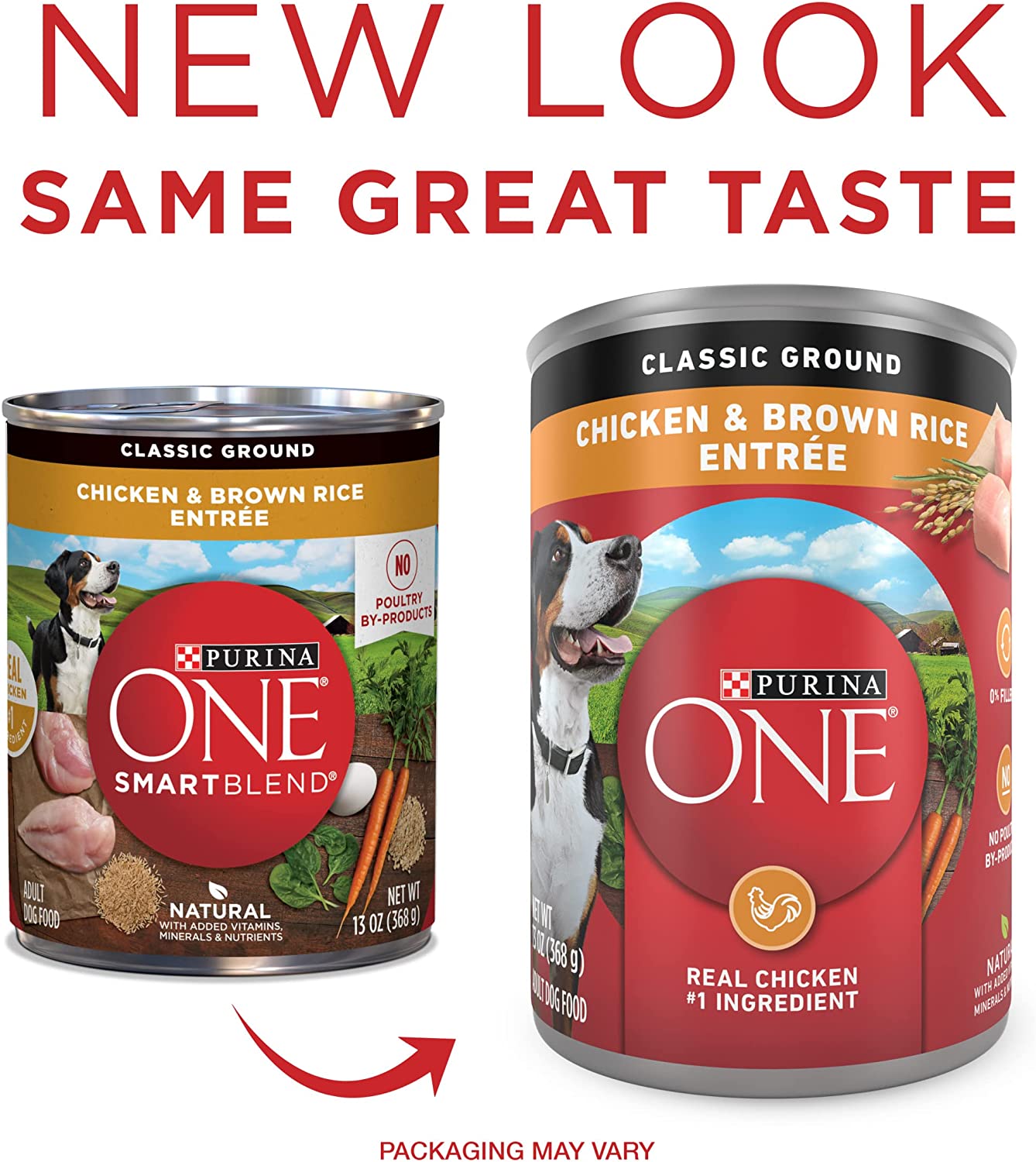 Purina ONE SmartBlend Classic Ground Chicken & Brown Rice Entree Adult Canned Wet Dog Food (12) 13 oz. Cans