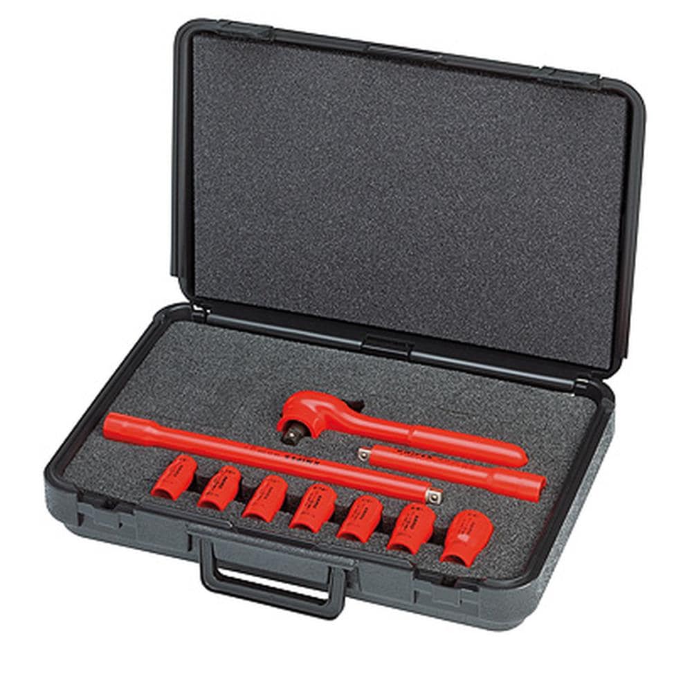 KNIPEX 10-Piece Standard (SAE) 1/2-in Drive 6-point Set Deep Socket Set