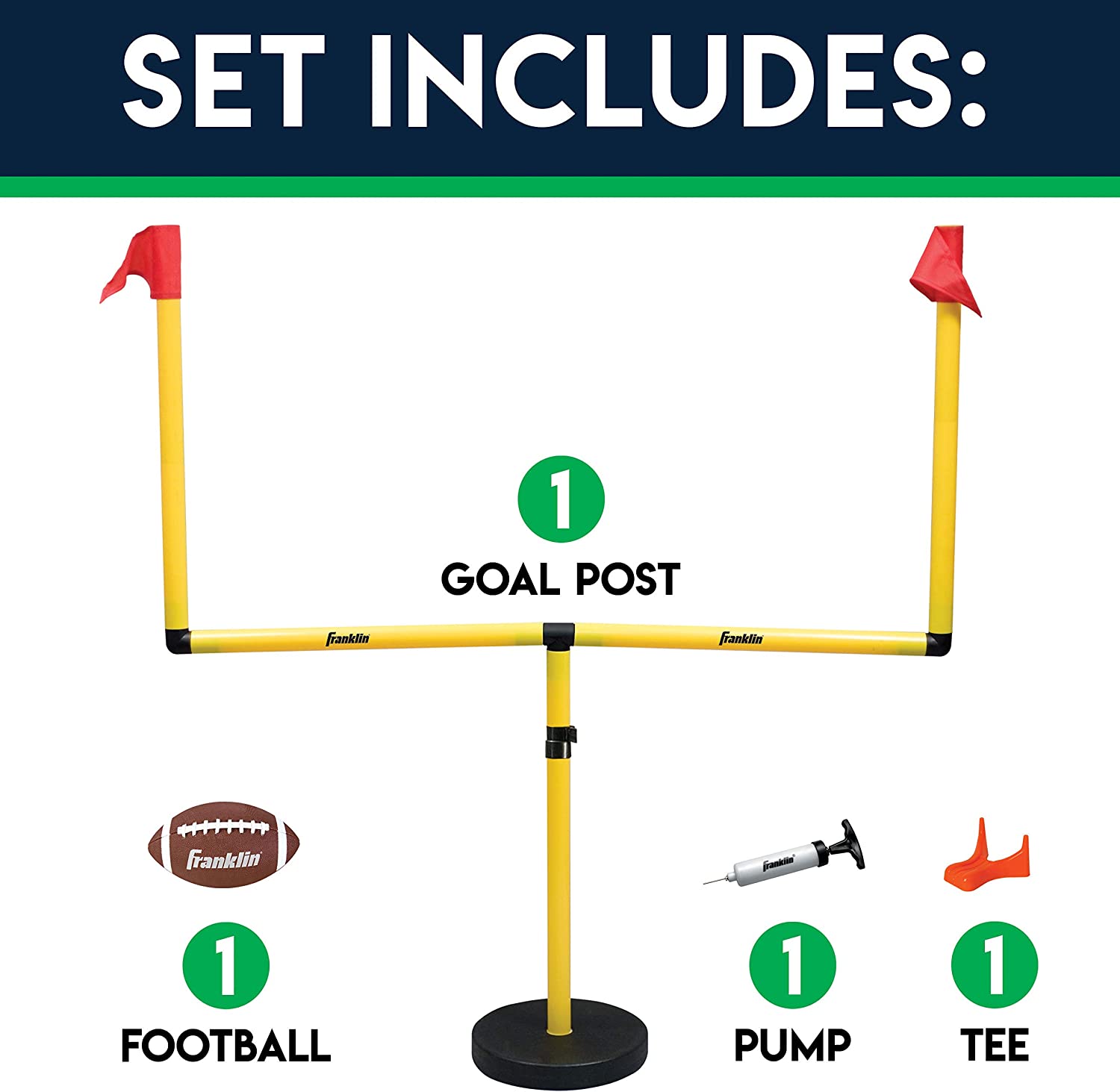 Franklin Sports Youth Football Goal-Post Set — Kids' Football Goal Post