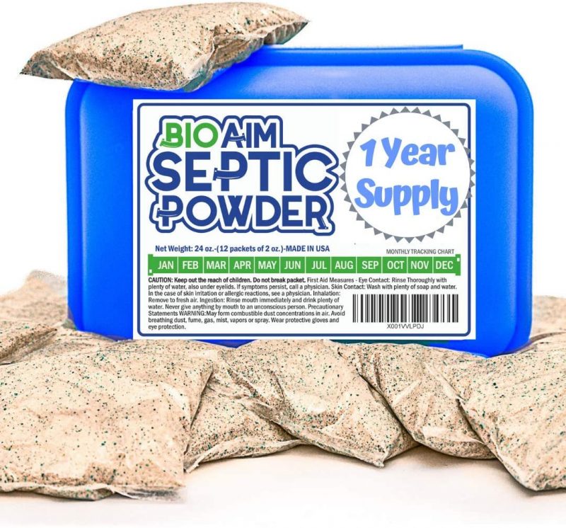 Homey Aim Septic Tank Treatment 1 Year Supply Safe Green Cultures and Enzymes Powder
