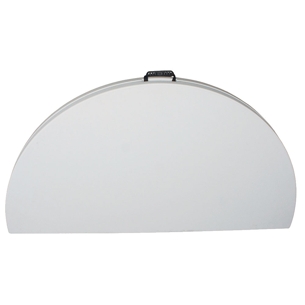 Plastic Development Group 5 Foot Fold In Half Round Folding Banquet Table. White