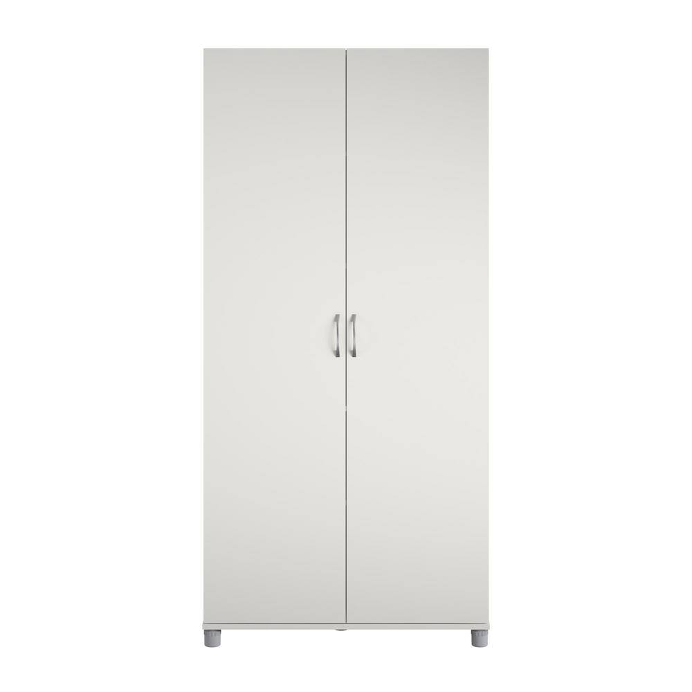 SystemBuild DE18863 Lonn 35.68 in. x 74.31 in. x 15.38 in. 5 Shelves Freestanding Cabinet in White
