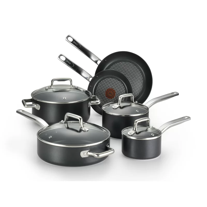 T-Fal C517SA64 Wearever 10 Piece Professional Cookware Set. Multi. Black