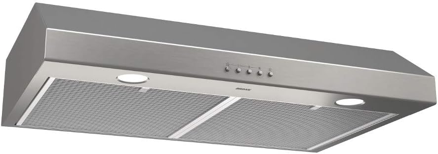 Broan-NuTone BCSQ130SS Three-Speed Glacier Under-Cabinet Range Hood with LED Lights ADA Capable. 1.5 Sones. 375 Max Blower CFM. 30-Inch. Stainless Steel
