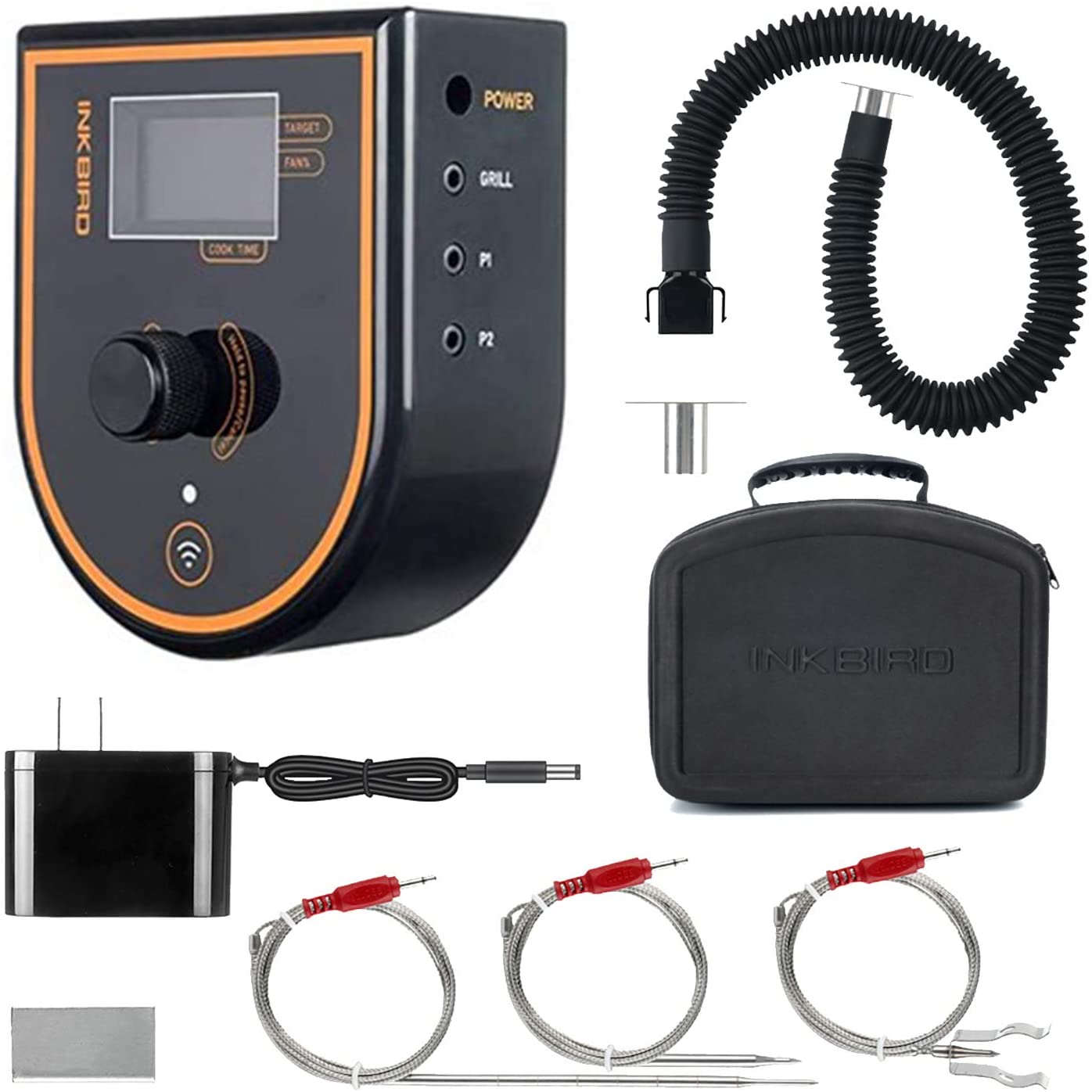 INKBIRD BBQ Temperature Controller. Wireless Automatic Food Thermometer. Free Adapter and Carry-All Case. ISC-007BW