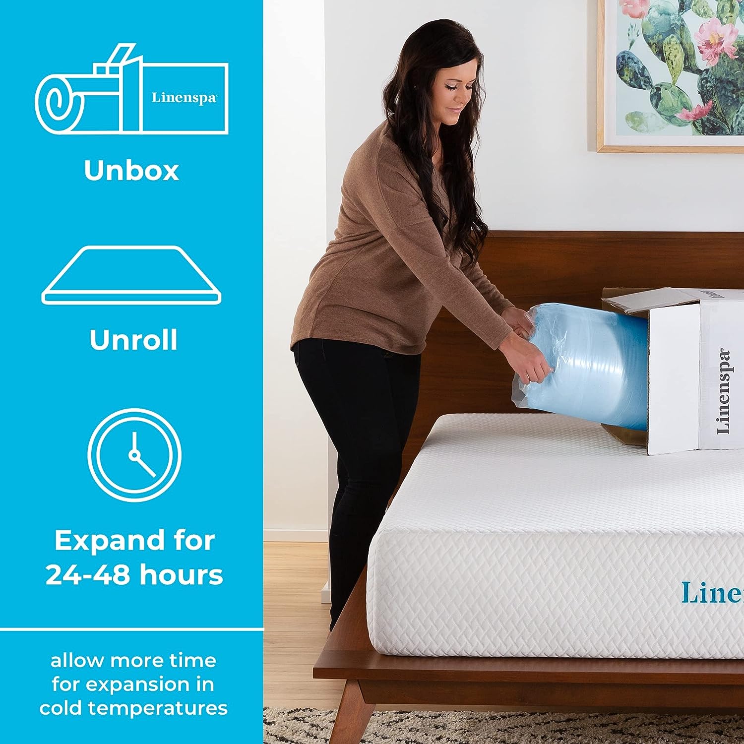 Linenspa 3 Inch Memory Foam Mattress Topper. Gel Infused Full Mattress Topper. CertiPUR-US Certified